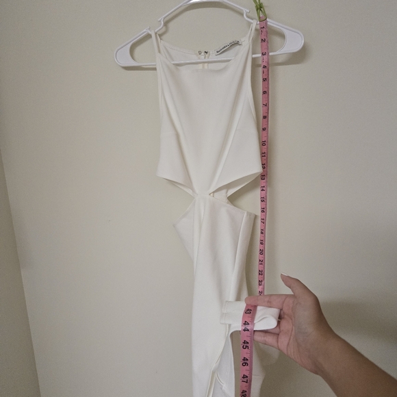 Abercrombie & Fitch White Midi Dress With Cutouts And Slit Size XSP - Picture 8 of 10